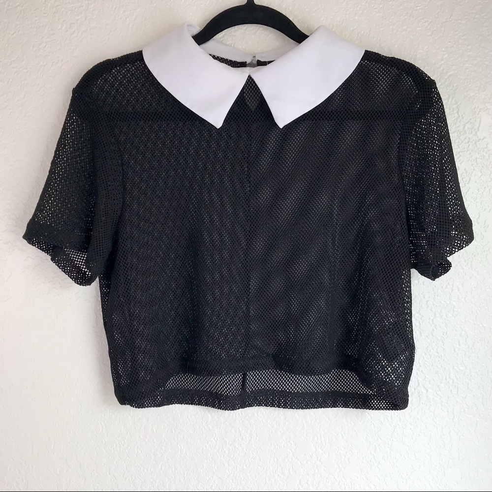 Killstar Fishnet Cropped Collar Top